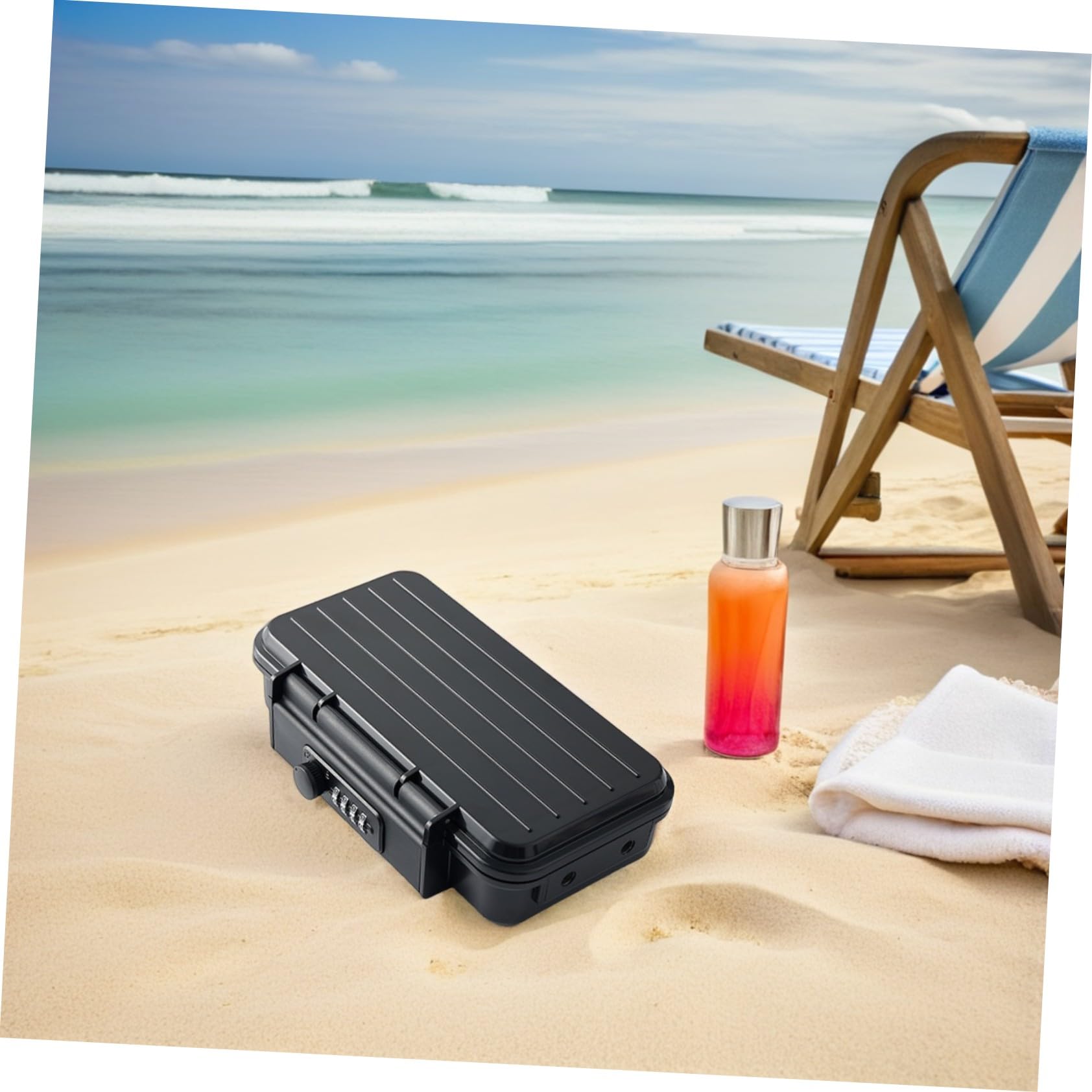 Mikikit Cassaforte Portatile da Viaggio Resistente all Acqua e Antiurto Lucchetto Combinazione e Cavo in Acciaio per Spiaggia Hotel e Uso Universitario
