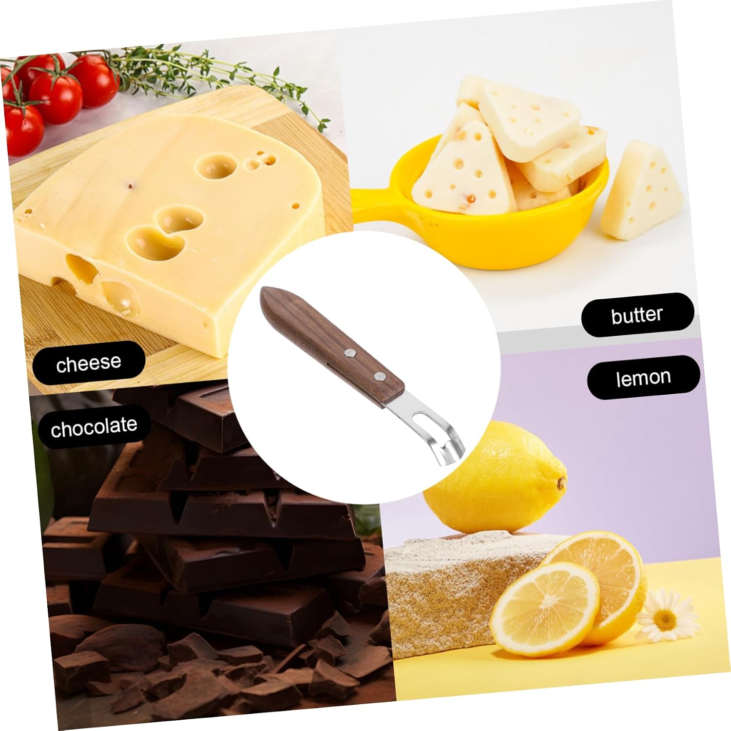 2 Pcs Kitchen Zester Cheese Grater with Wooden Handle