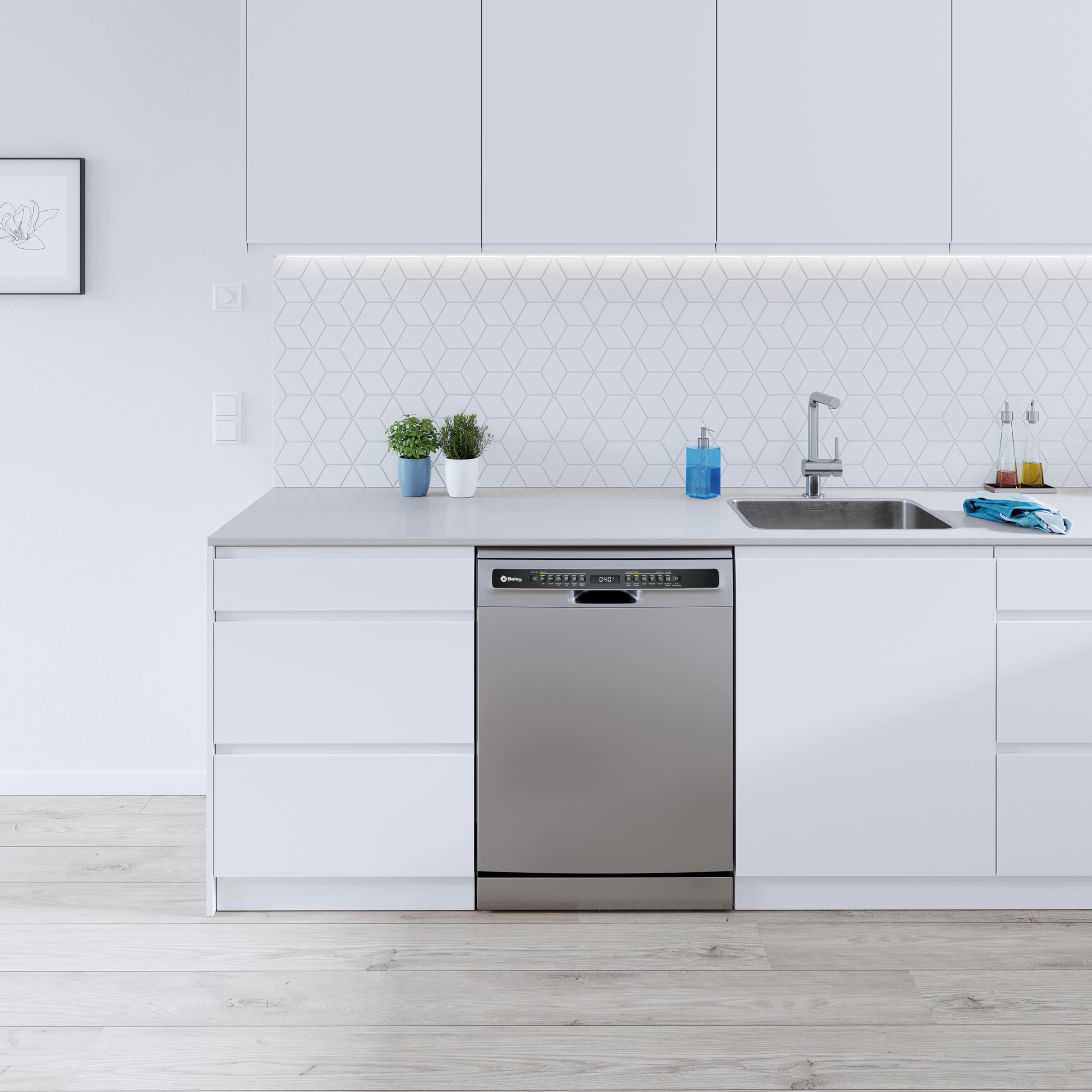 BALAY - Lavajillas, Libre instalación, 60 cm., Motor ExtraSilencio, Home Connect, Display LED, Acero Inoxidable, 3VS6662IA