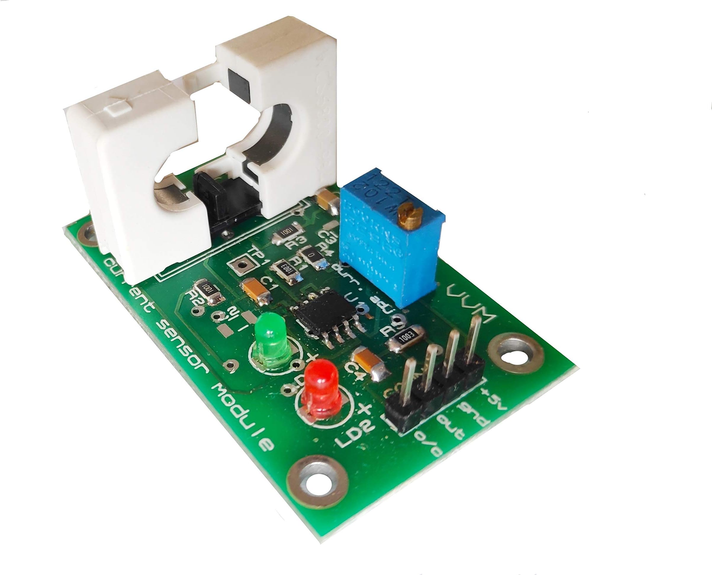 VVM WCS6800 35A Current Sensor Module AC DC Non Invasive Split Through Design with Over Current Detection