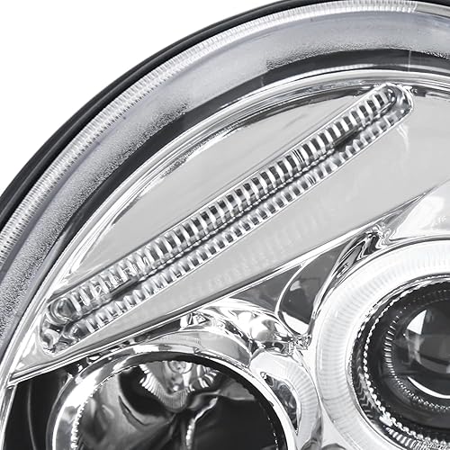 Miniatura 5 de SPEC-D TUNING Faros delanteros con proyector LED negro azabache + lámparas antiniebla negras de 8 LED compatibles con Volkswagen Beetle izquierdo +