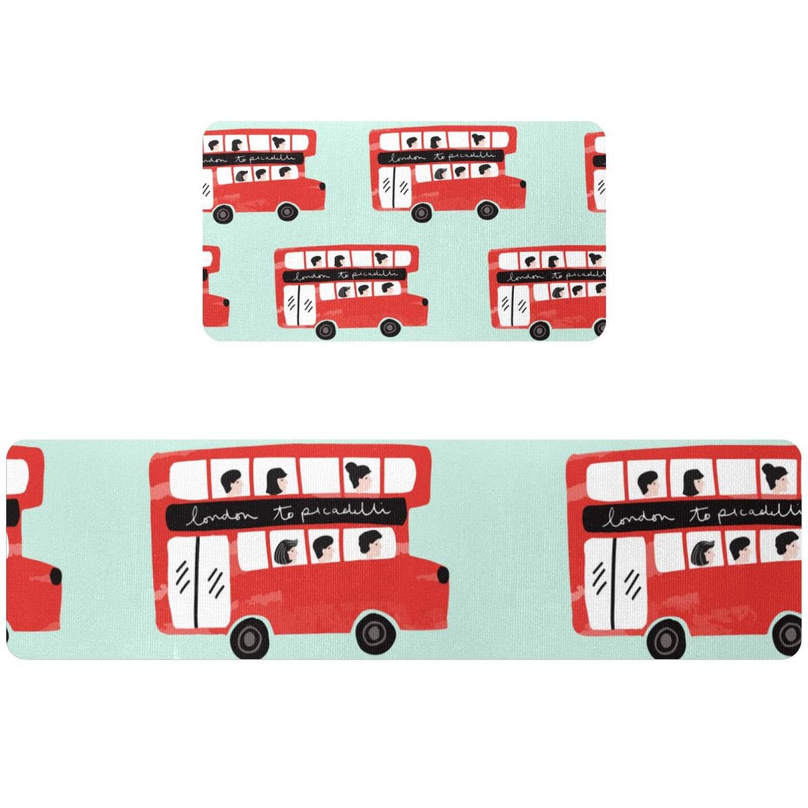 Tapis de cuisine absorbant et lavable : lot de 2 antidérapants rouges