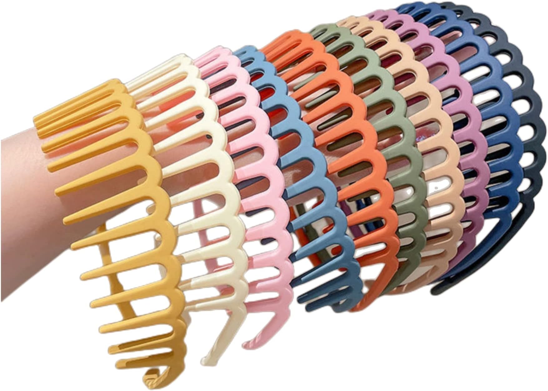 JDLYEVERHair-Clipping Headbands Frosted Pure Color Wide Headband, Tidy Bangs and Wash Face Convenient Headband Pressed Hair Headdress Hairpin, Cute Style Easy to Wear Quick Hair Styling (beige)
