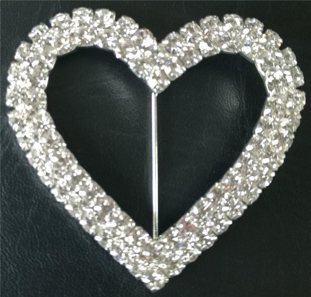 100 Pack Metal Pin Rhinestone Chair Band Sash Bow Wrap Round Buckle Brooch for Wedding Party Birthday Event Decor(Silver)