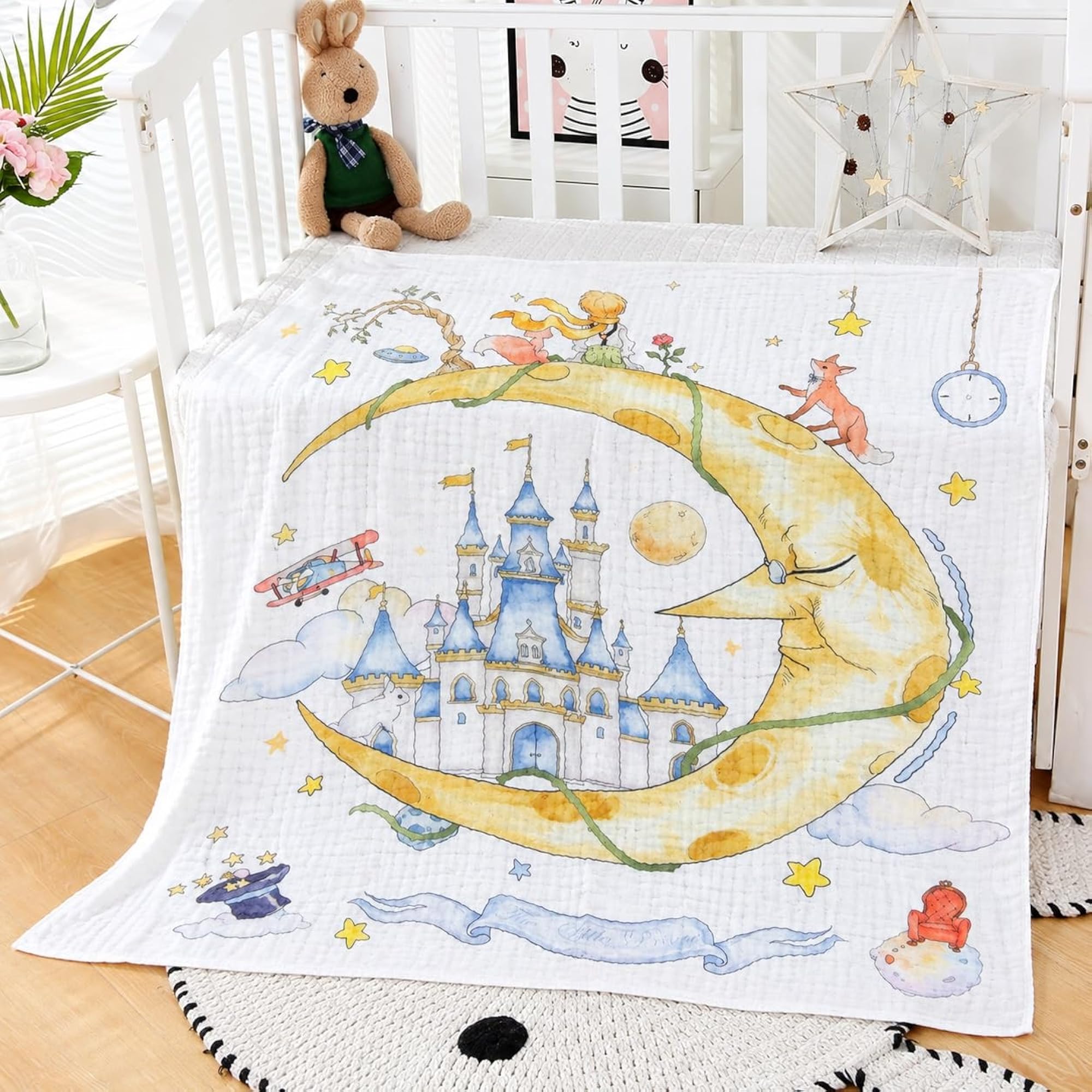 6 Layer Muslin Baby Blanket Ultra Soft Breathable Lightweight