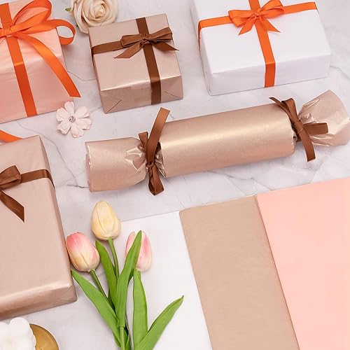 Miniatura 3 de Larcenciel Papel de seda para regalo, 30 piezas de papel de seda rosa perlado femenino para bolsas de regalo a granel, papel de regalo delicado con