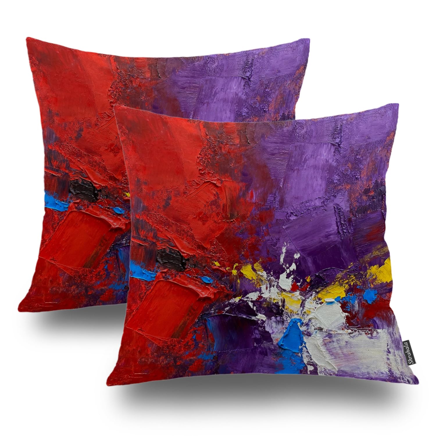 Coussin de jardin abstrait 18x18 po en lin Shrahala rétro imperméable