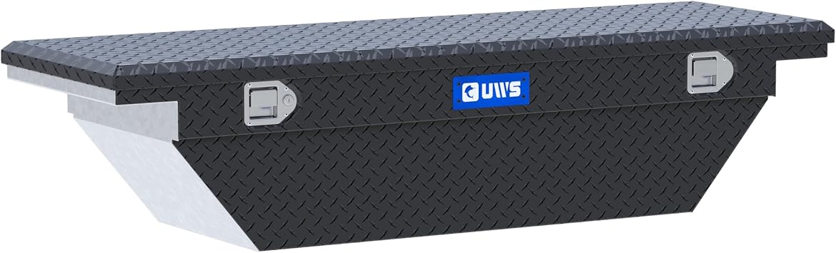 UWS TBS-63-A-LP-MB Matte Black Aluminum 63" Angled Truck Tool Box, Low Profile LTL Shipping Only