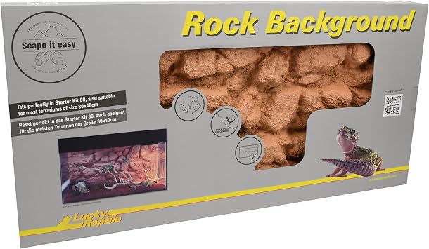 Lucky Reptile Rock Background - Scape It Easy - Outback Red, 78 x 38 cm, Suitable for Starter Kits 80 cm