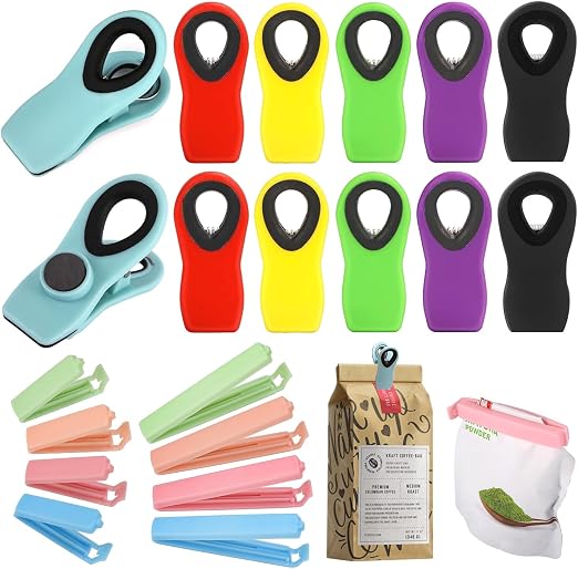 NCOIIBF 20 PCS Clips para Bolsas de Alimentos, 12 Clips de Cocina con ...