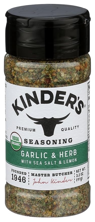 Amazon.com : KINDERS Organic Garlic Herb Sea Salt & Lemon Seasoning, 3. ...