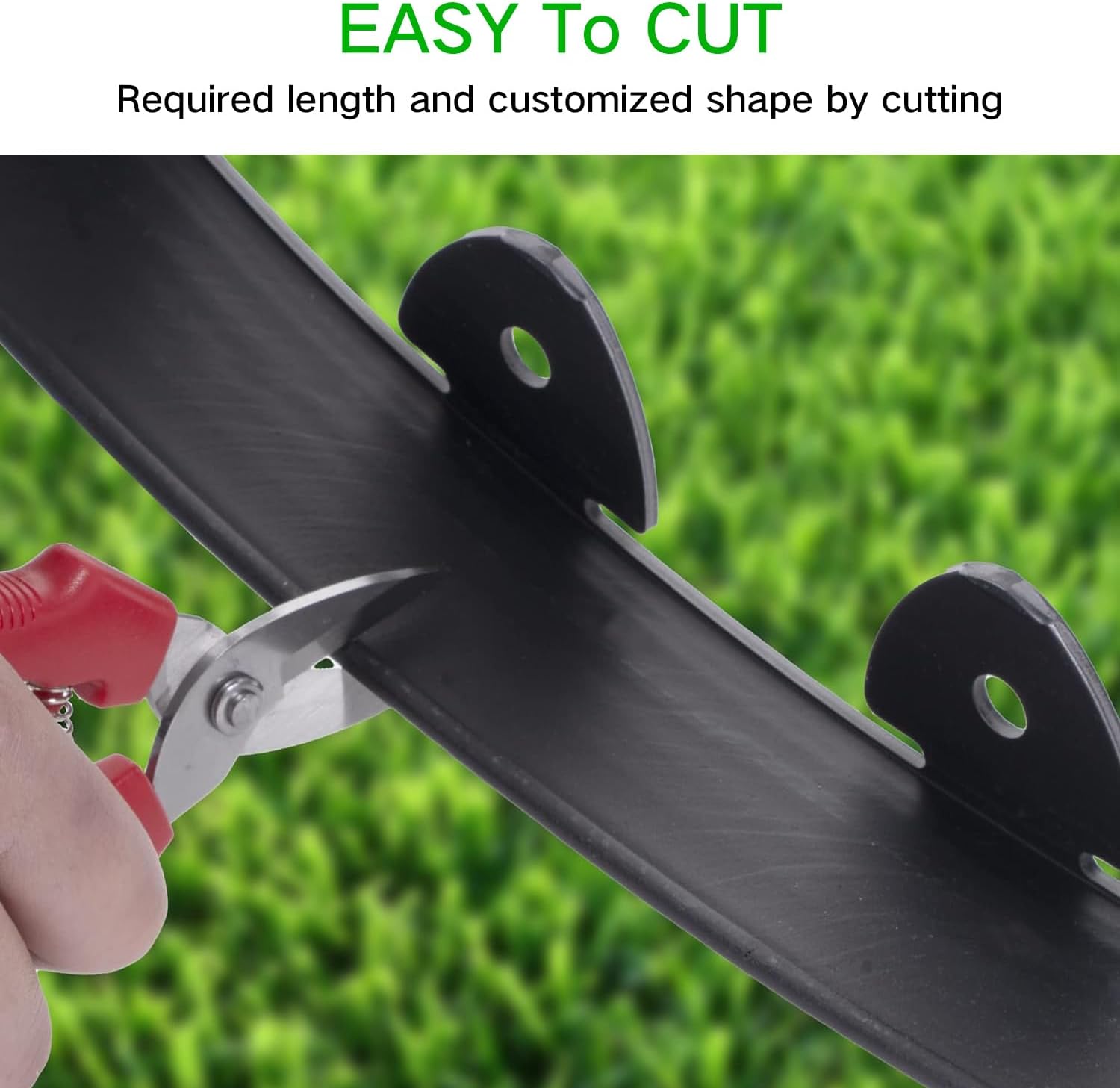 Landscape Edging,33FT No Dig Garden Edging Border for Landscaping.2IN Height Plastic Lawn Flower Bed Tree Vege Patch Yard Border Edging Kit Include 30PCS Nail Spikes