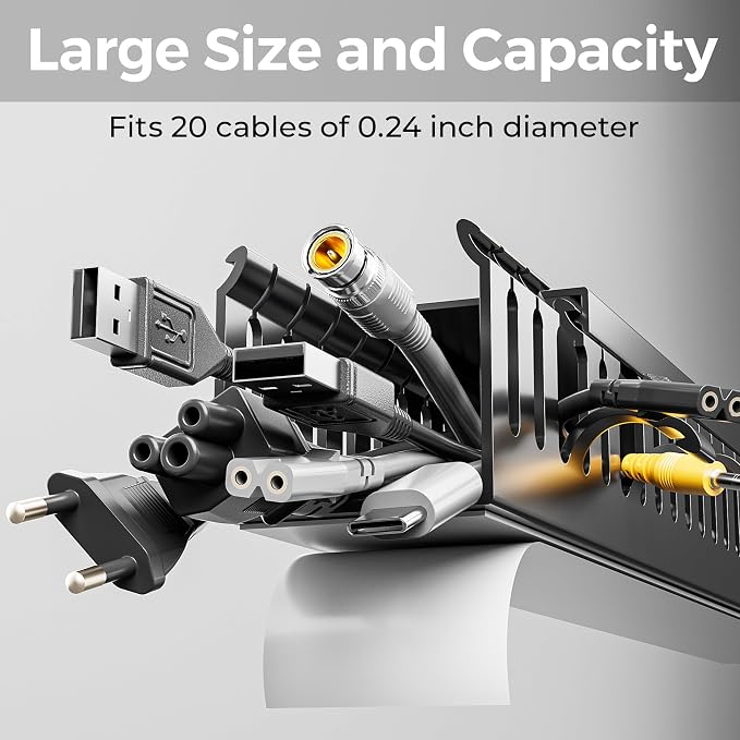 Organizador de cables grande Yecaye 62.8in sin taladro miniatura 2
