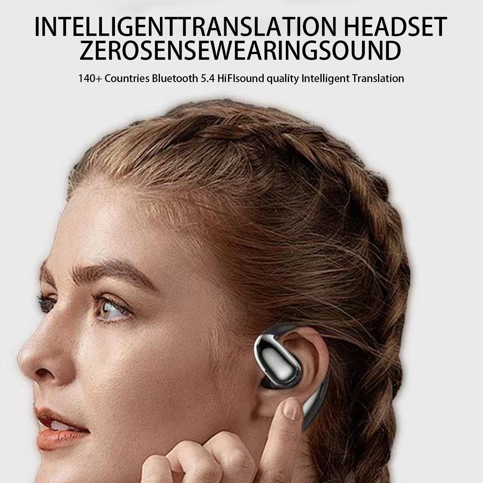 Auricolari traduttori linguistici, Auricolari per traduzione Wireless, traduzione intelligenza Artificiale, traduttore in Reale, 144 Lingue, Cuffie in-Ear per Viaggi