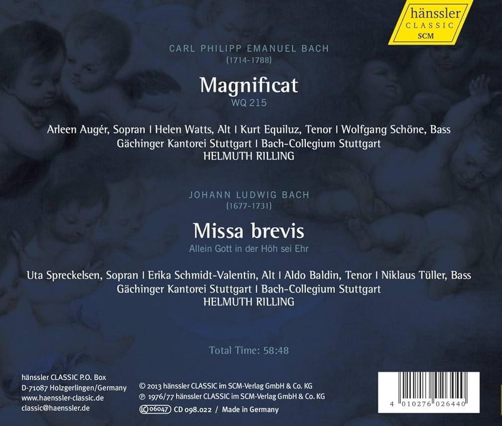 バッハBach／Magnificat Amazon.com: J.S. Bach / C.P.E. Bach: Magnificat: CDs & Vinyl
