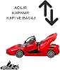 Full Function Rechargeable Drift Trolley with Remote Control Opening Toy Doors and Luggage Super Fast 1:16 Lighted Sports Car (RED)