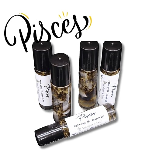 Miniatura 8 de PISCES Amethyst Crystal Roller, Sea Minerals Scented Perfume Oil, Organic Mugwort, February March Birthday Gift, Moon Charged Essential Oil Blend
