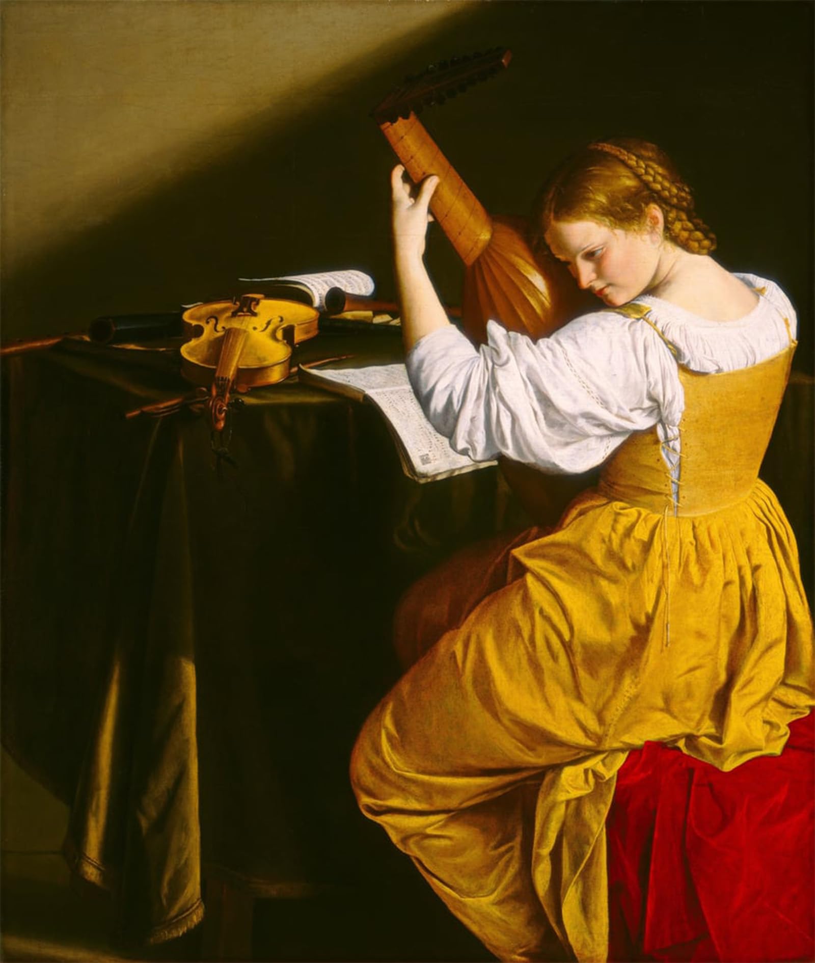 Artxlxxbn No Frame Famous Prints Artwork Pictures Poster Painting Art The Lute Player By Orazio Gentileschi Artwork Landscape Pictures For Home Decor 60X90cm