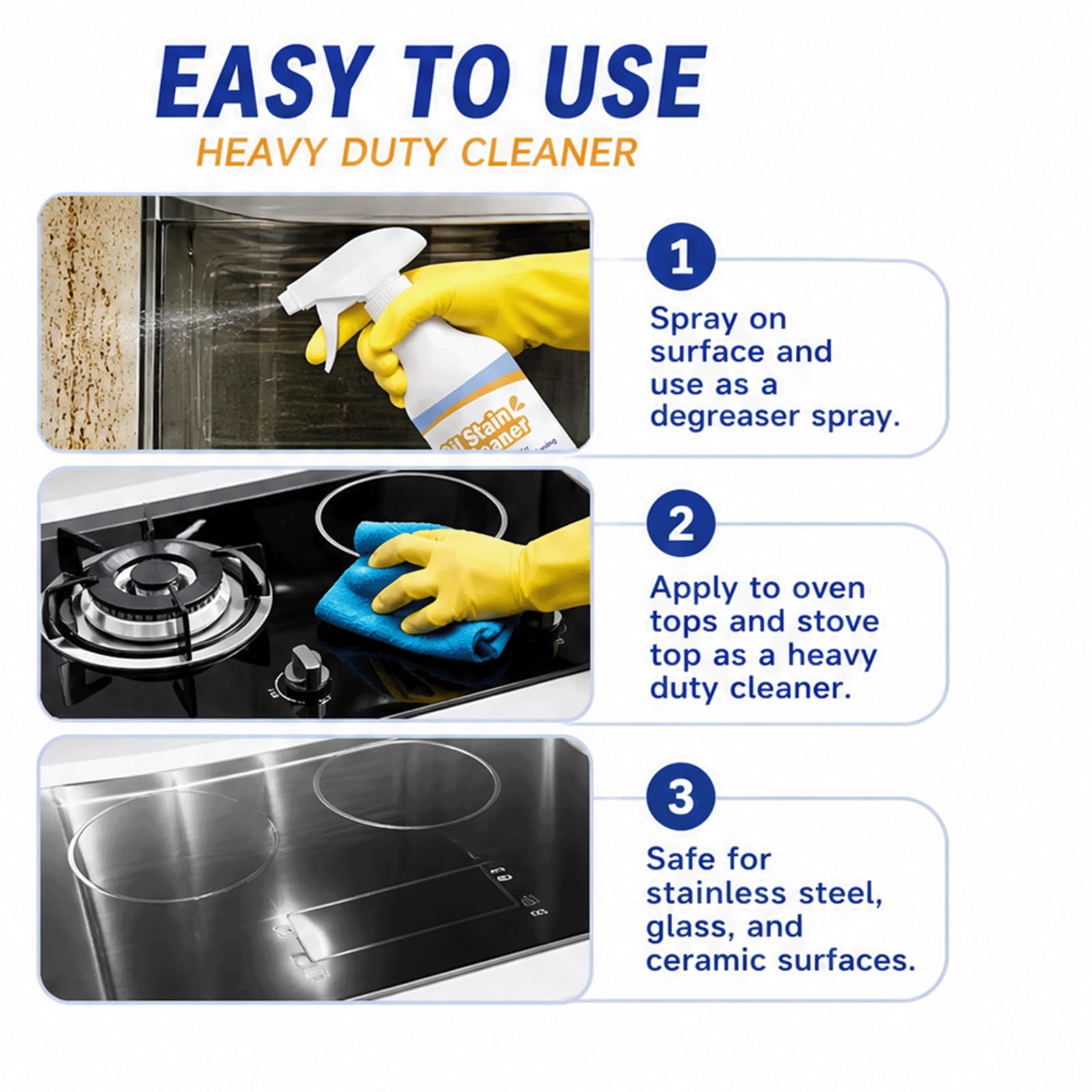 Heavy Duty Kitchen Degreaser Spray, Allzweck-Schaumreiniger, Backofen Herd oben Gas Grill BBQ Reiniger, Fett Öl Fleck Entferner, Multi Surface Cabinet Floor Cleaner, (5 stücke)