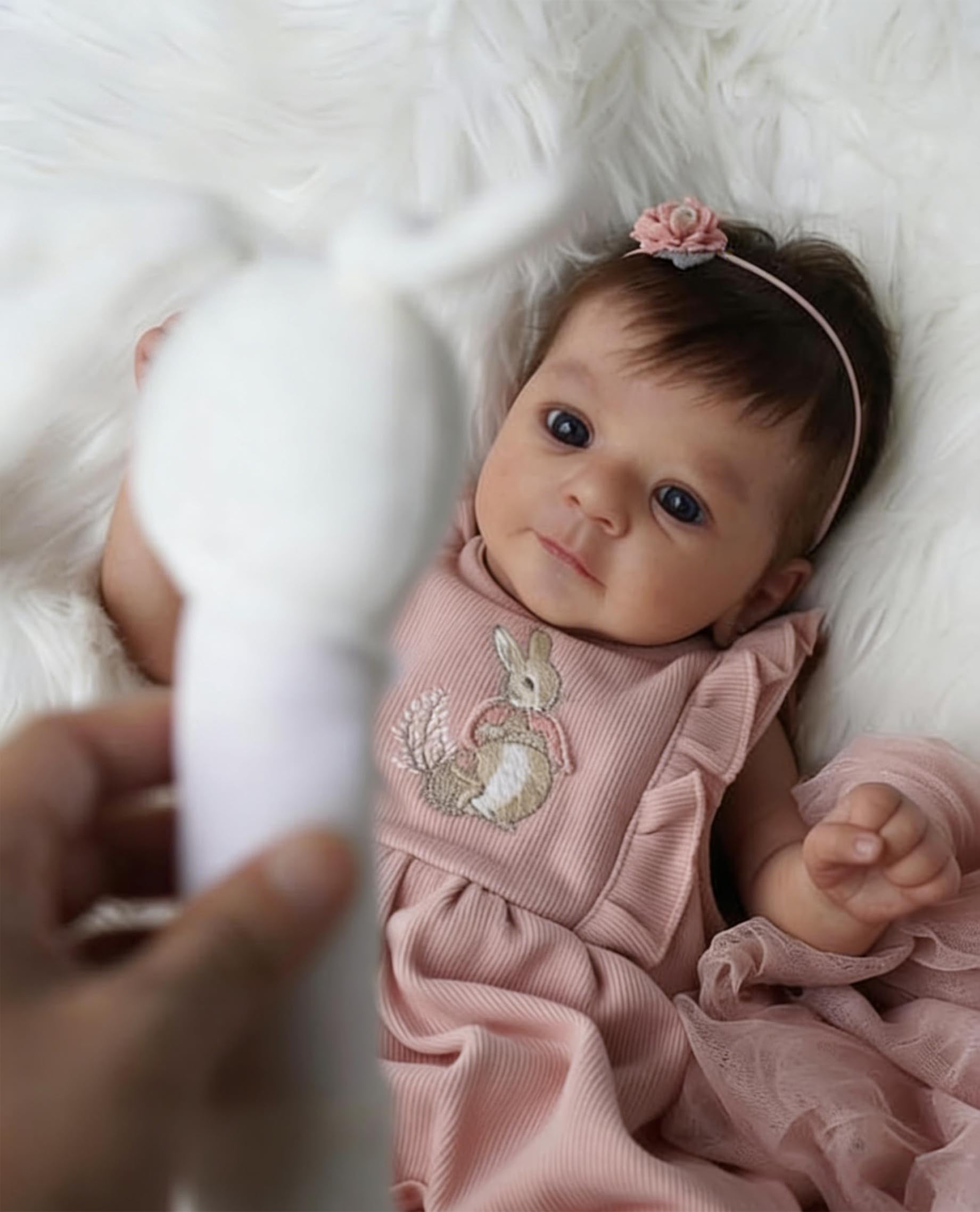 RXDOLL Realistyczne ręcznie robione lalki Reborn 45 cm, miękka tkanina winylowa, obciążona realistyczna lalka niemowlęca, która wygląda jak prawdziwe życie, lalka noworodka, zabawka, prezent
