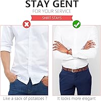 Vista 4 de BenRan 24 Pack Shirt Stays for Men Y-Style Adjustable Elastic Shirt Garters Holders Non-Slip Locking Clamps Shirt Tucker