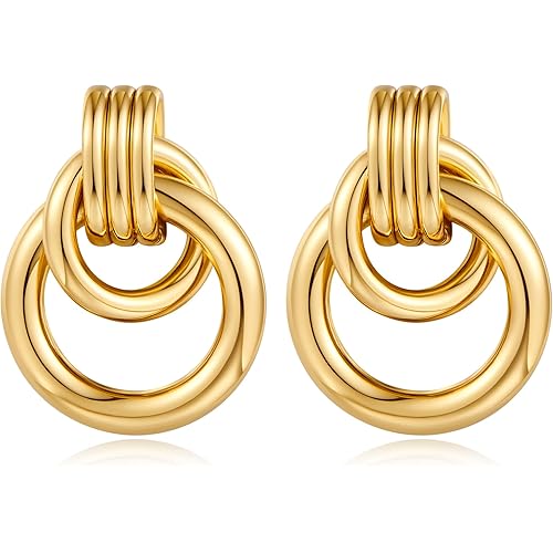 Gold Geometric Drop Dangle Earrings for Women Long Link Dangle Earrings Jewelry Gift