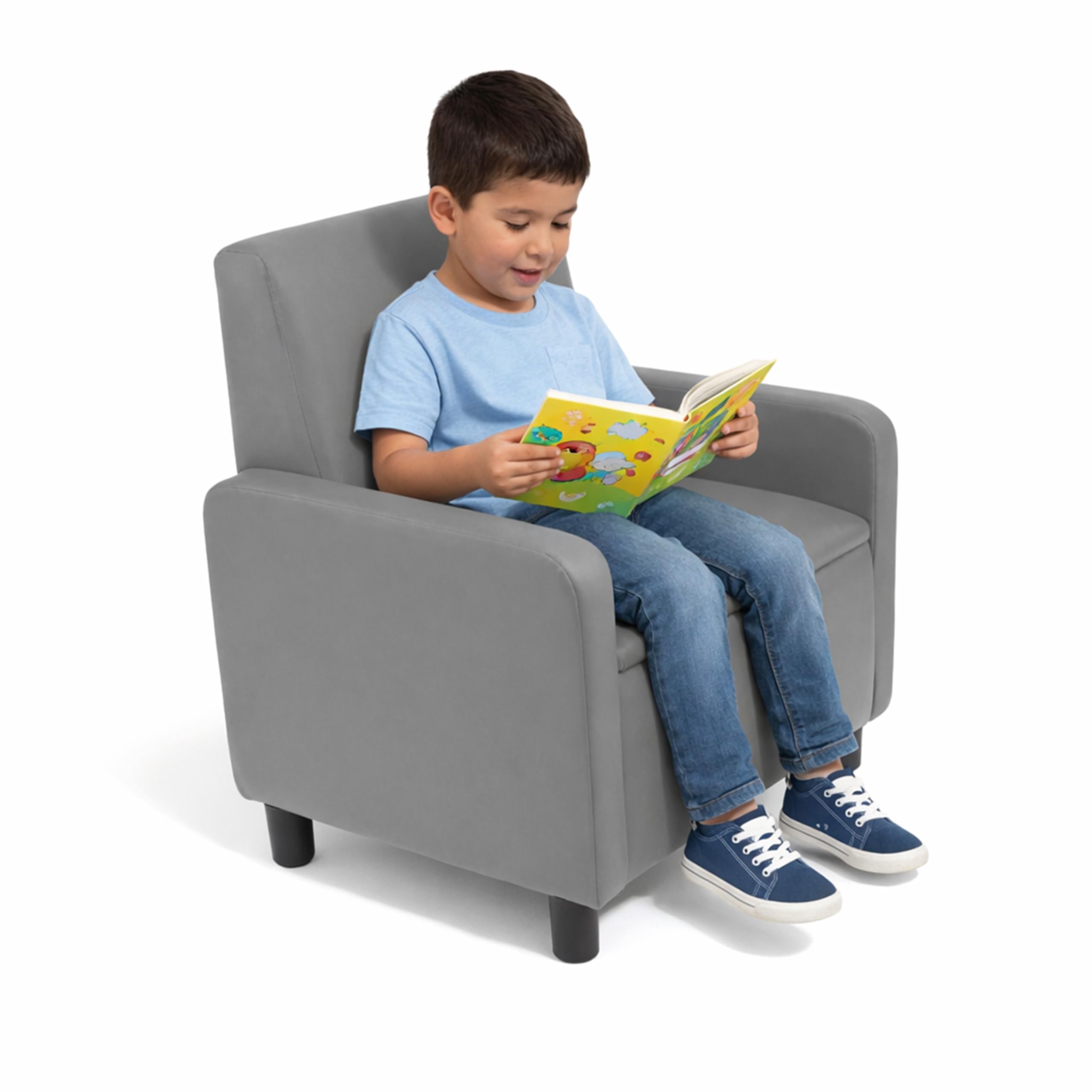 FDP Kid Comfort Collective Modular Club Chair with Arms - Gray