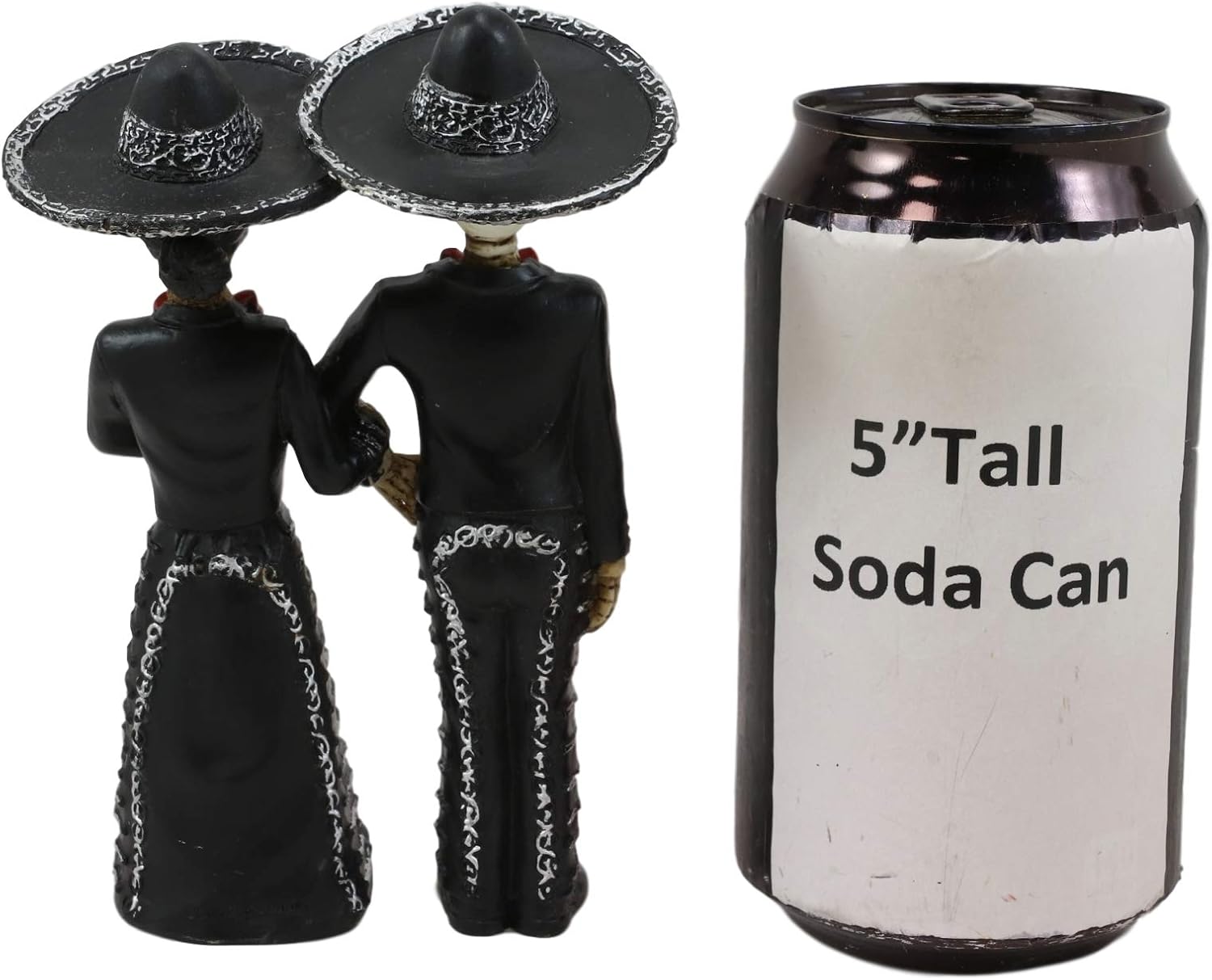 Ebros Love Never Dies Wedding Bride and Groom Mariachi Skeleton Couple Figurine 5.5" Tall Day of The Dead DOD Floral Rose Bridal Vow Ceremony Ossuary Macabre Graveyard Spooky Halloween Decor Statue