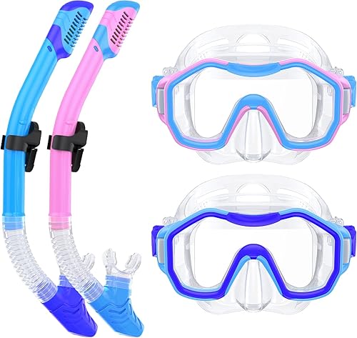 Miniatura 26 de Snorkeling Gear for Adults Kids, Dry-Top Snorkel Set, 180°Panoramic Wide View Diving Mask Breathing Freely Snorkel Mask for Snorkeling Scuba Diving