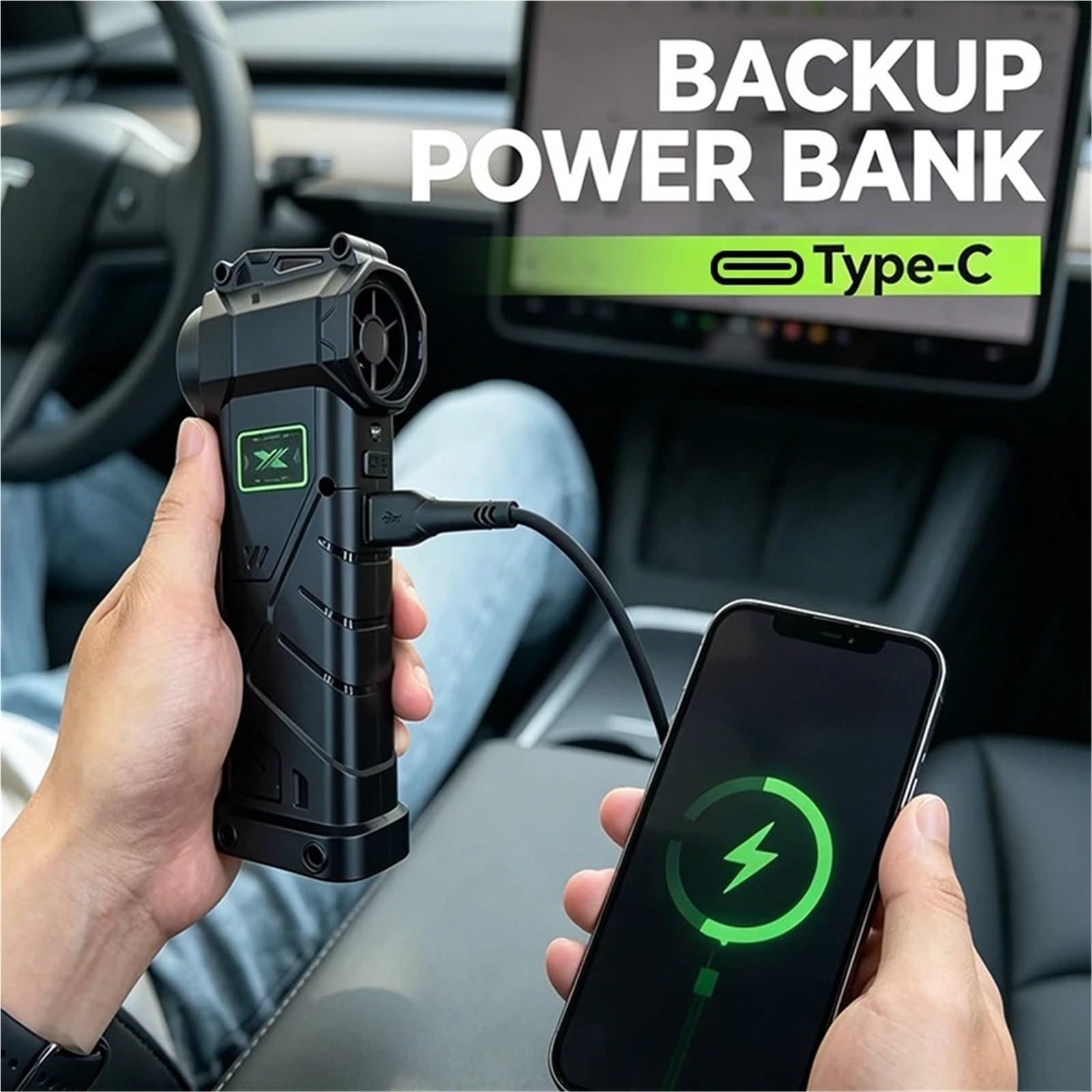 Soplante coche Soplador de aire HFX-08 130000Rpm Turbo ventilador 10000mAh batería 0-100 engranajes ajustables velocidad del viento(HFX-08-XC)
