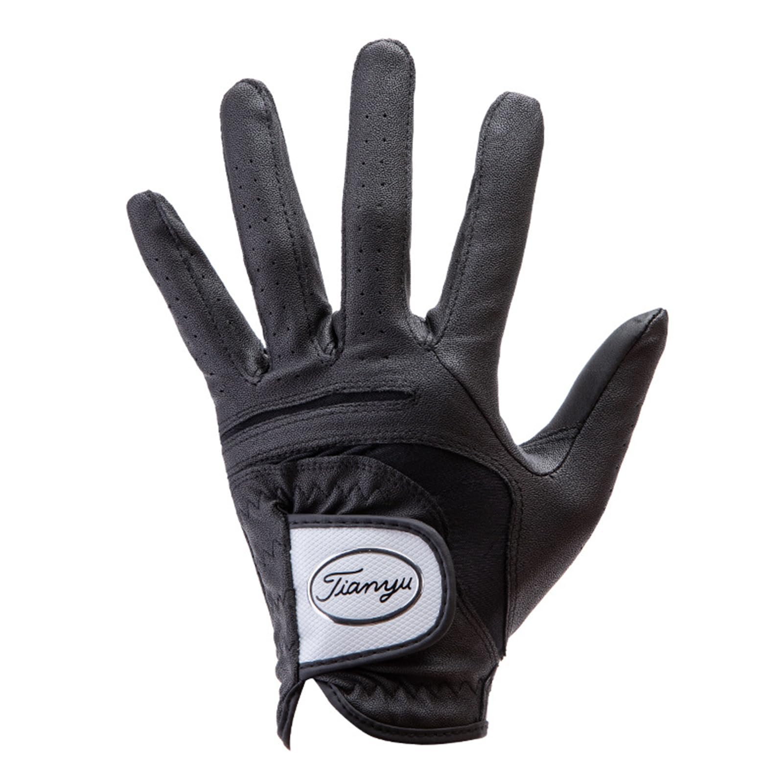 Pack 1 Pièces Gants de Golf en Peau d'agneau pour Hommes Main Gauche avec Granules Antidérapants Doux Respirant Résistant à l'usure Gant de Golf pour Hommes,Black,25(Length19cm)