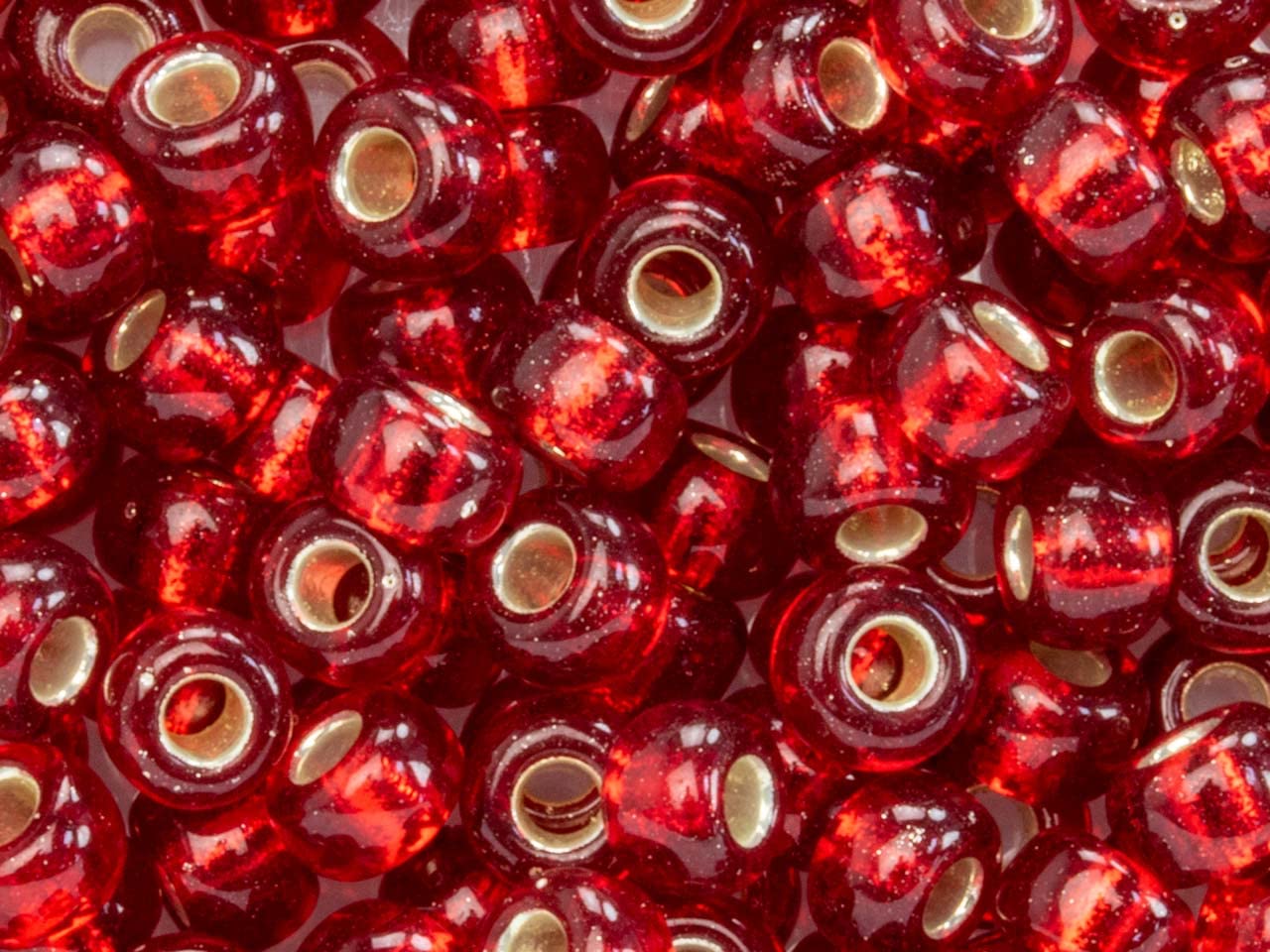 Miyuki Round Seed Beads Size 6/0 20g Silver Lined Ruby