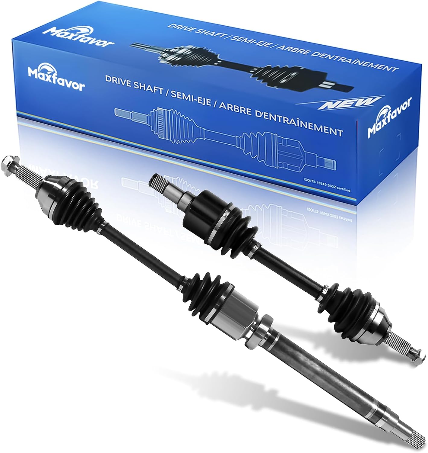 MAXFAVOR Front CV Axle Pair for Ford Focus (2000–2010)