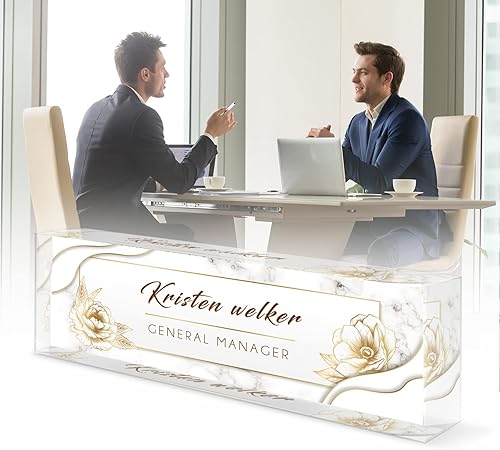 Miniatura 8 de Placa de nombre de escritorio personalizada, placas de nombre personalizadas para escritorios, placa de identificación acrílica personalizada para