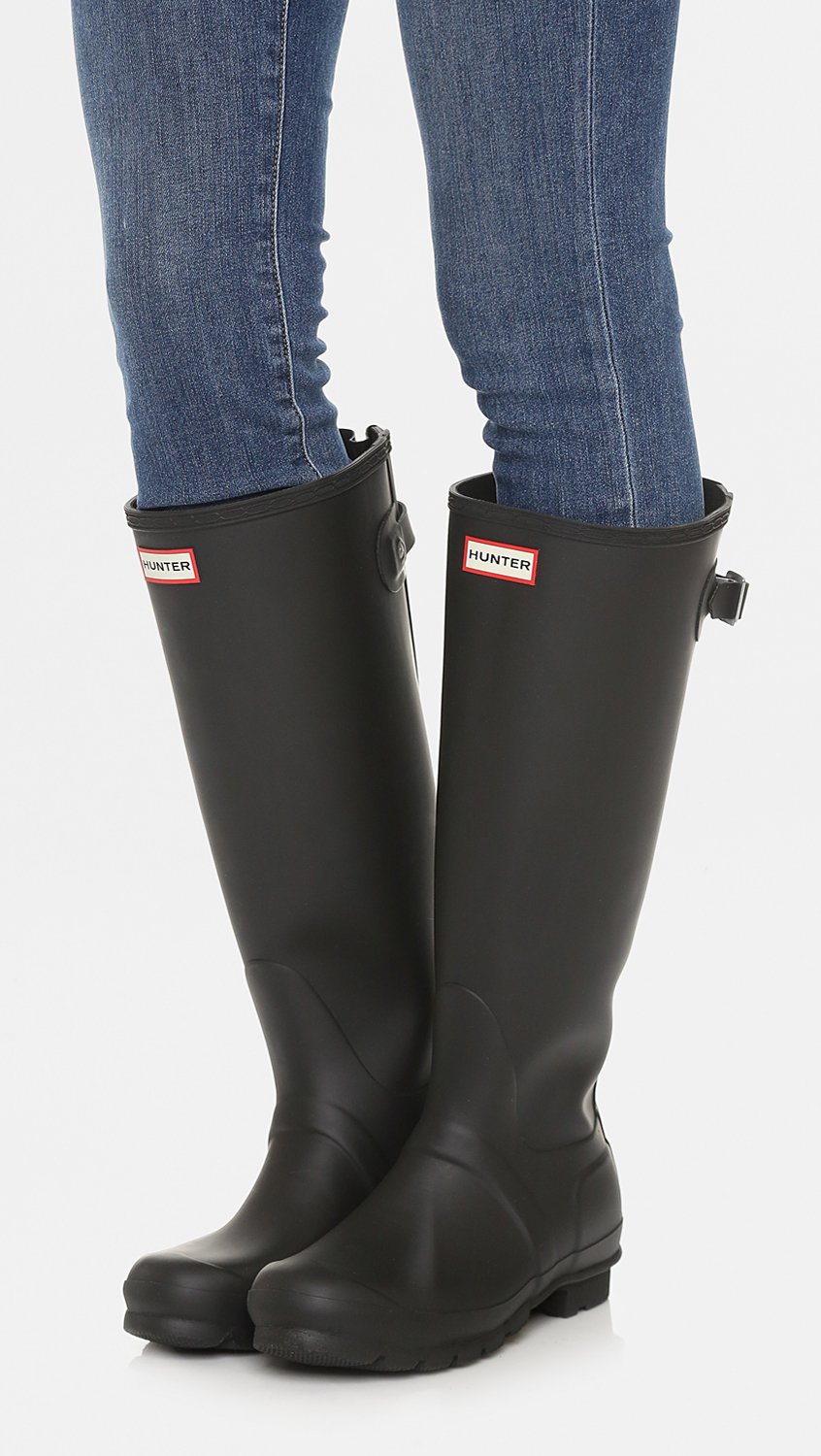 HUNTER Kobiety Back Adjustable Wellington BootsObuwie przeciwdeszczowe