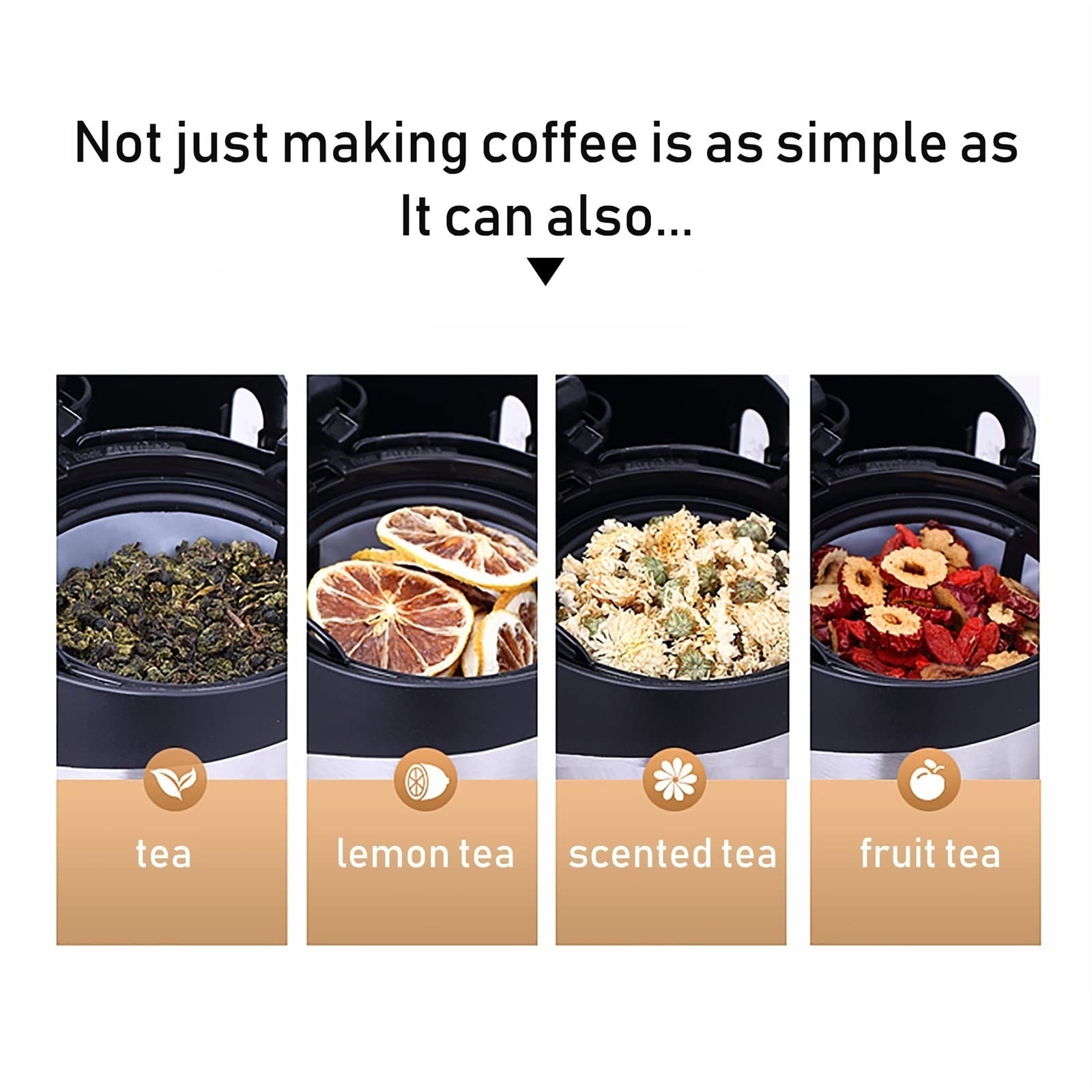 CUNTO TEmkin Caffettiera Caffettiera elettrica Macchina per caffè americano Macchina da caffè per uso domestico 6 tazze di tè Caffettiera Macchina per caffè al latte (dimensioni : AU) ()