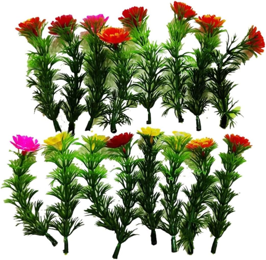 Zintalic Artificial Mini Plastic Tree Flowers for Project Making and Decoration (12Pieces)