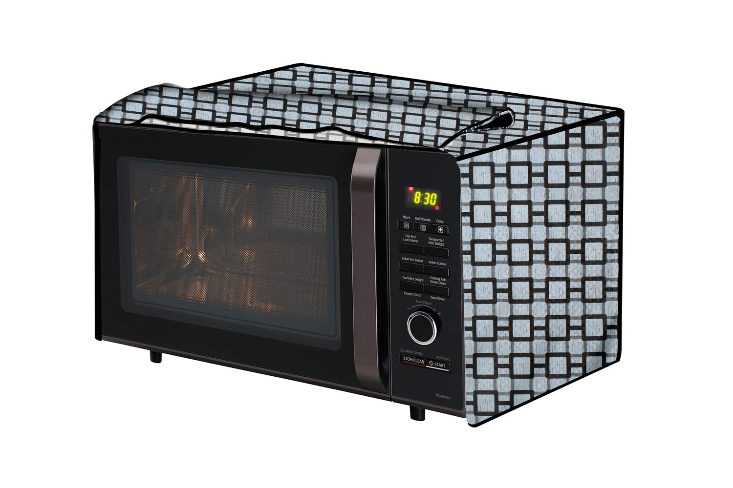 The Furnishing Tree OTG cover compatible for Morphy Richards 60 Liters OTG 60RCSS, Waterproof, Dustproof, Wipeable, Cover Size In CM: (65x45x33), Analog Pattern Black — Amazon image 9