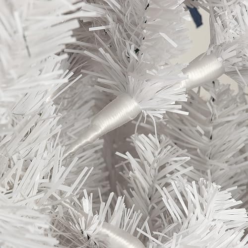 Miniatura 8 de Árbol de Navidad artificial delgado de 7.5 pies, árbol de Navidad blanco festivo con 1000 puntas de ramas, árbol de Navidad realista delgado con