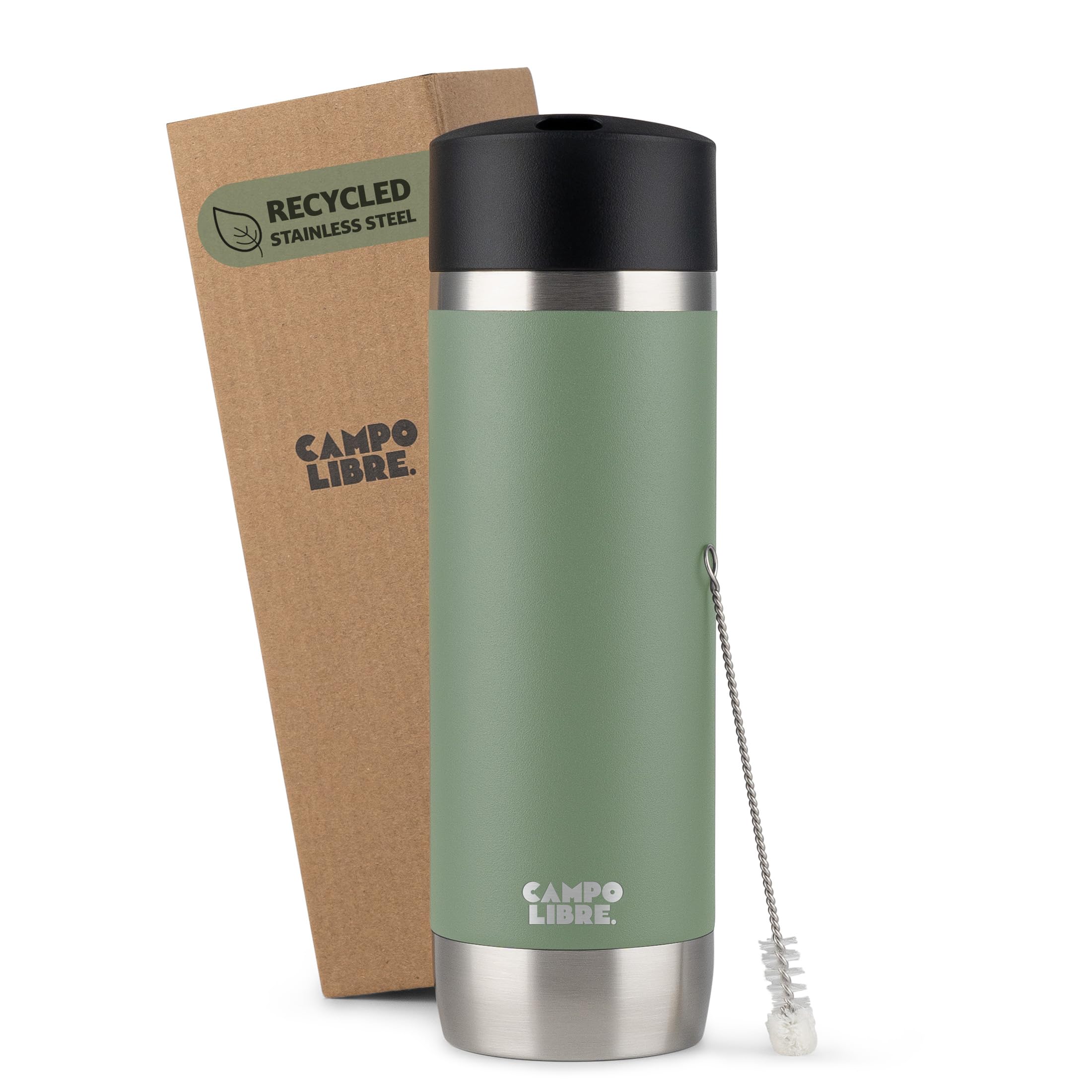 Campo Libre® Anto Travel Mug 450ml – Premium Insulated Coffee Cup to Go with One-Touch Leakproof Lid, Double-Wall Stainless Steel Coffee Mug, Keeps Drinks Hot for 6h