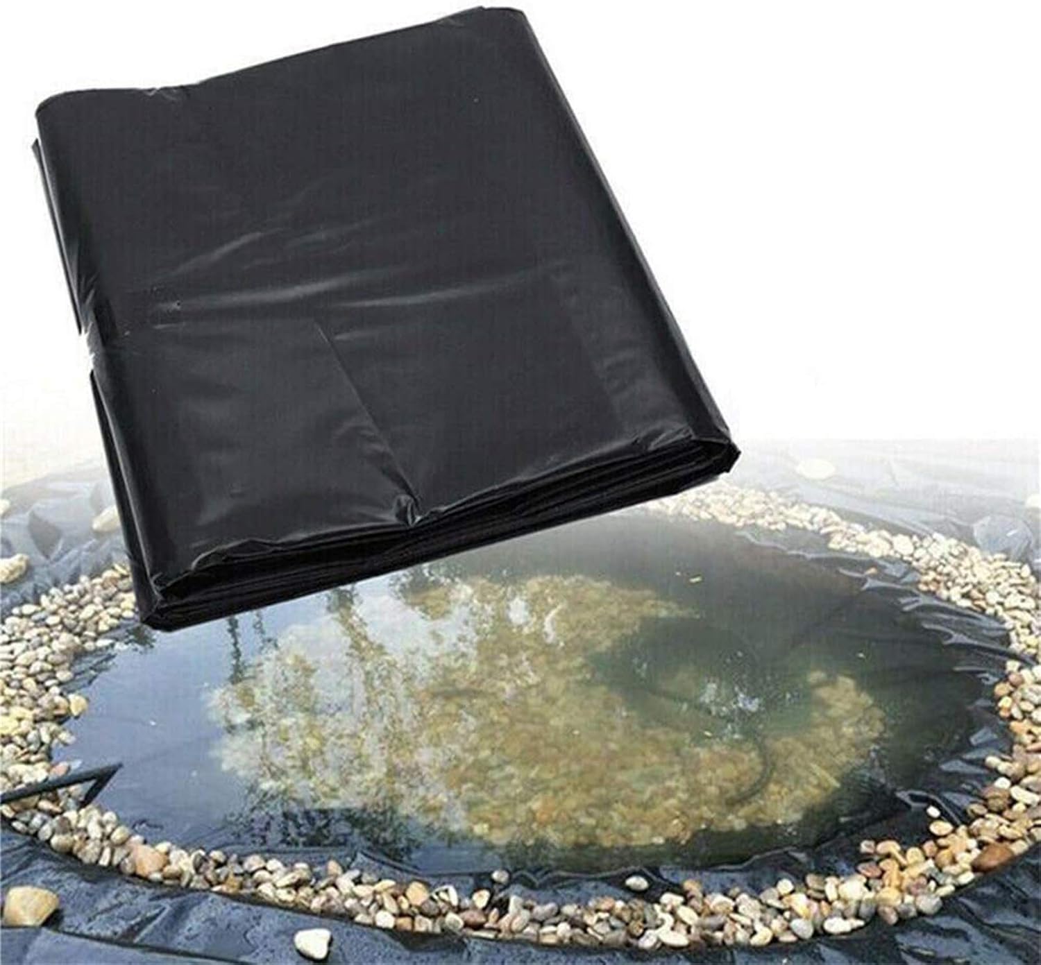 Heavy-Duty Waterproof Pond Liner 0.2mm/0.3mm Thick Black HDPE Tarpaulin for Fish Ponds, Waterfalls, Garden Fountains - Durable & UV-Resistant (300g/m²)