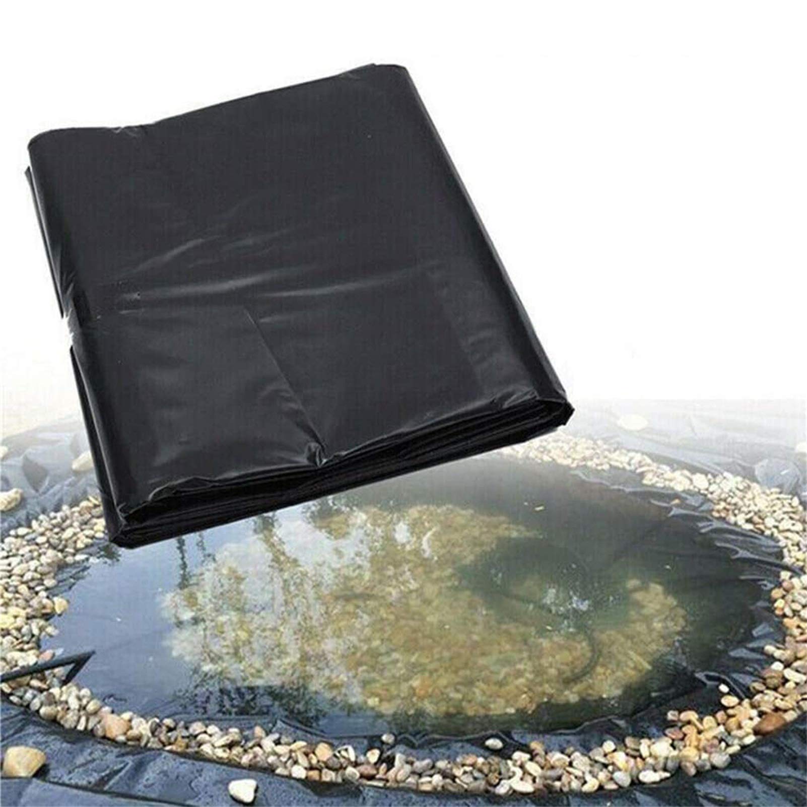 GLDYTVF Pond Liner,Heavy-Duty Waterproof Tarpaulin Pond Liner - 0.2mm/0.3mm Thick Black HDPE for Fish Ponds, Waterfalls, Garden Fountains, Durable 300g/m², Ideal for Aquatic Applications