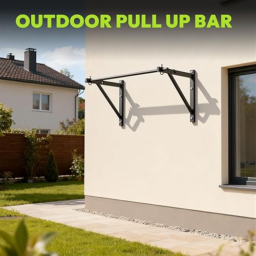 Miniatura 8 de Wall Mounted Pull Up Bar, Strength Training Pull-Up Bars, Adjustable Depth 13.821.6" Chin Up Bar, 500LBS Weight Capacity, Suitable for Home or