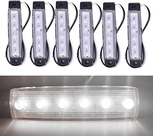 6 indicadores LED laterales para automóvil, 12 V 3258-6SMD, tira de esponja de luz lateral, lámpara de señal impermeable con lente ahumada, adecuada