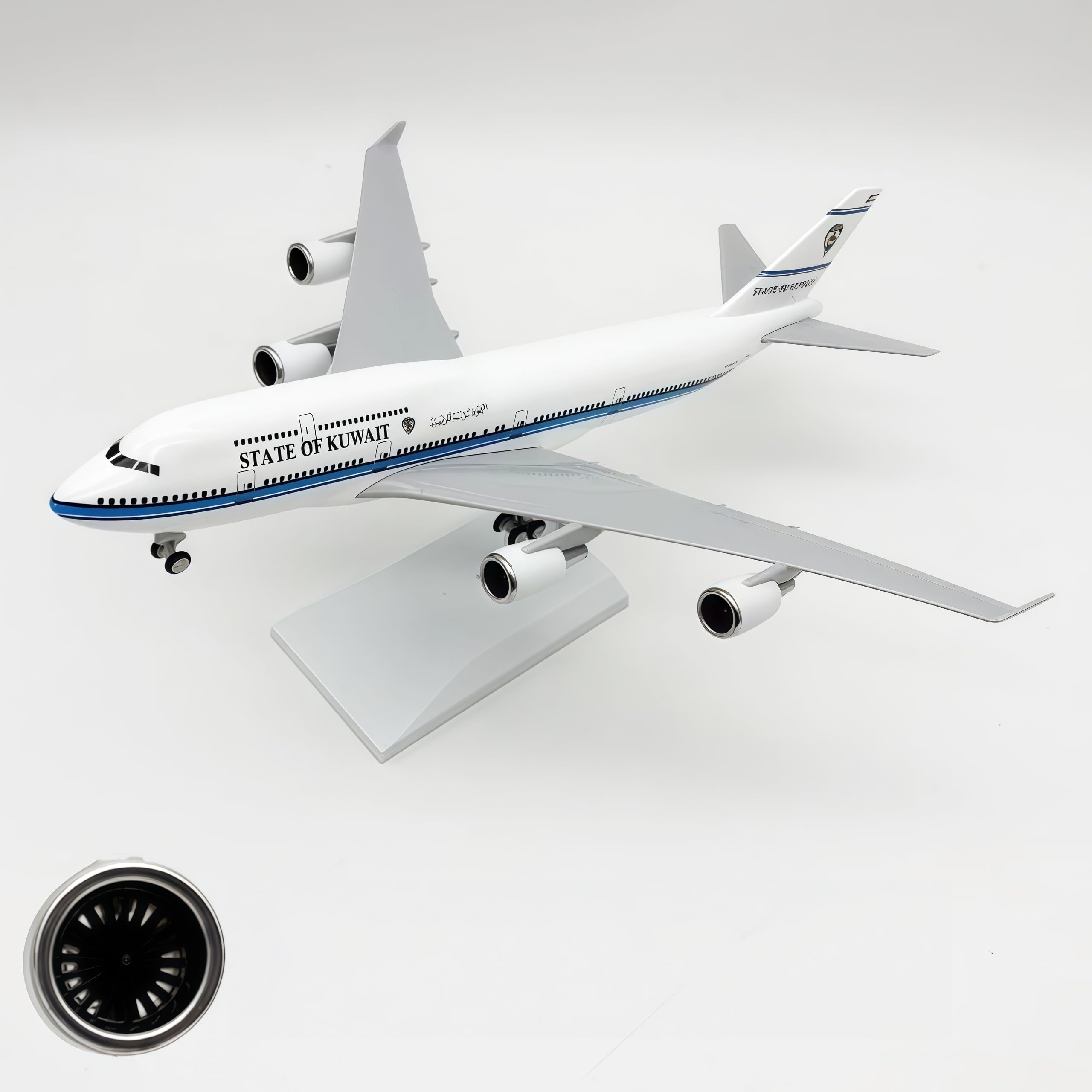 LGSRSNXHTX 30cm Model Plane 1/200 Diecast Metal Airplane Model Kuwait B747 with Stand Aircraft Collectible for Aviation Enthusiasts,Desktop Decor Gift for Adult