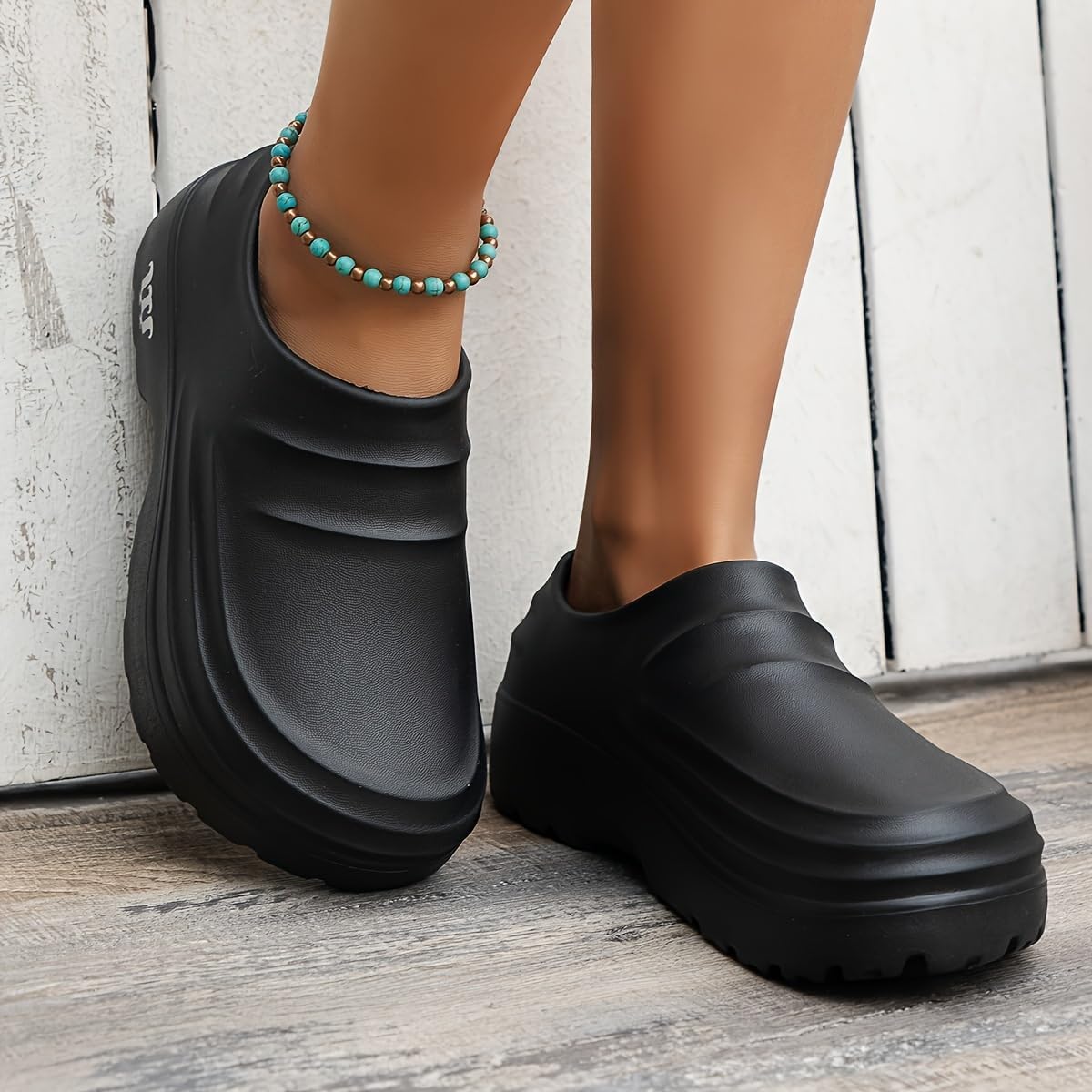 Women's EVA Solid Chef Shoes, Comfy Non Slip Slip On Work, Waterproof Comfort Closed Toe
