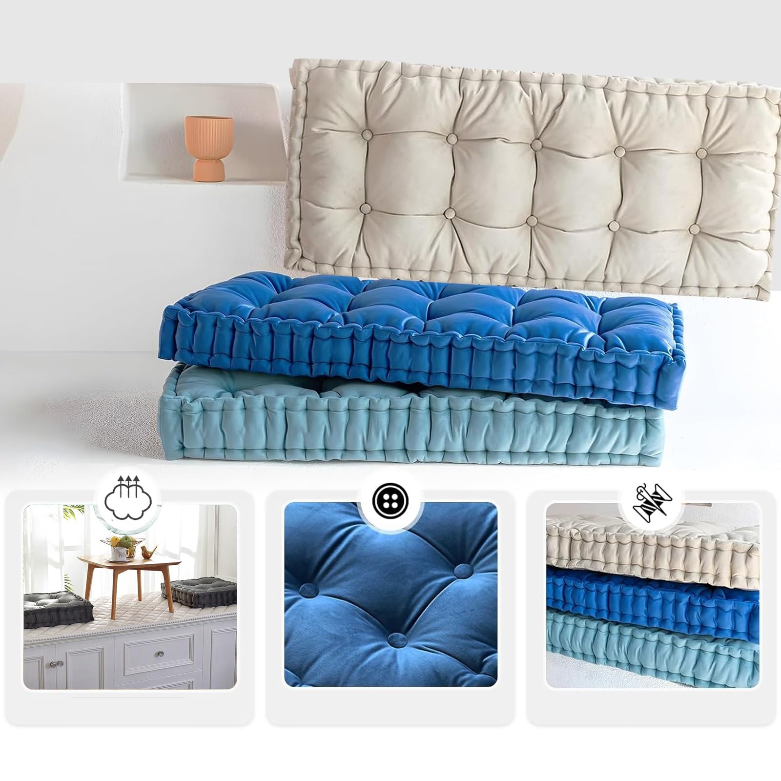 Cojín de repuesto personalizado para banco de exterior, resistente a la intemperie, cojín de asiento para sofá de patio (E2, 125 x 45 cm), cómodo y elegante cojín para banco de jardín para máxima