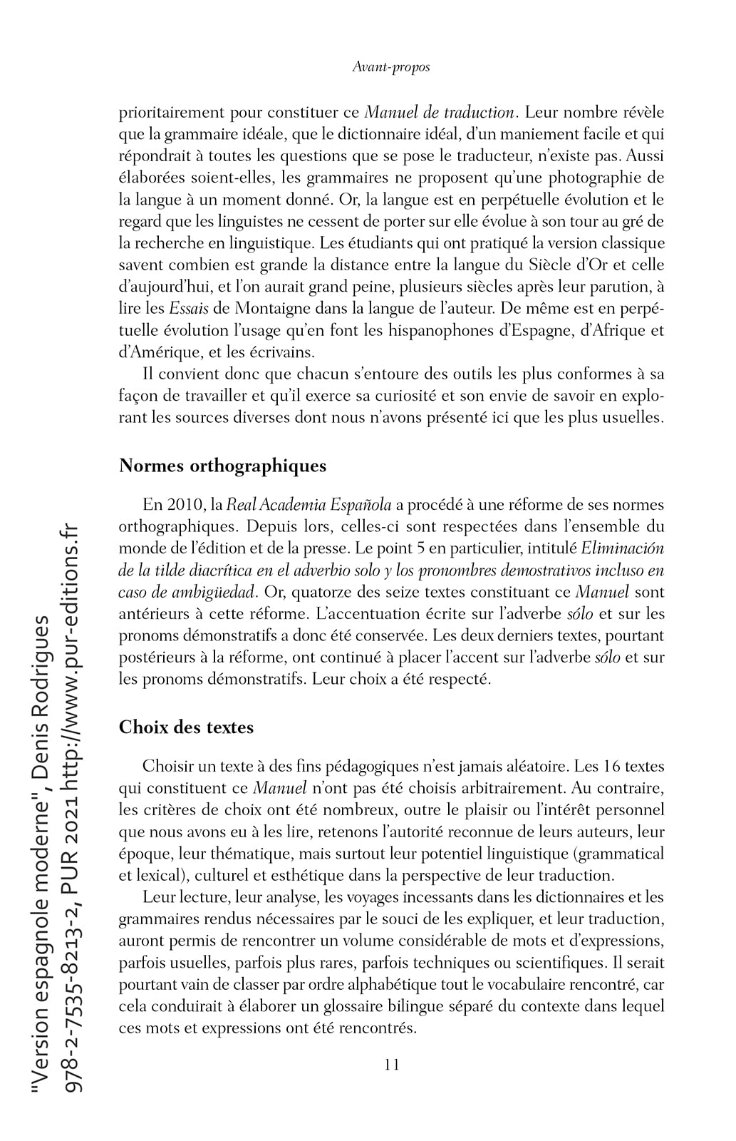 Version espagnole moderne: Manuel de traduction - II. Prépas, Licence, Capes, Agrégation.