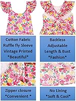 Vista 125 de Vestido de verano para niña, de algodón, con diseño floral