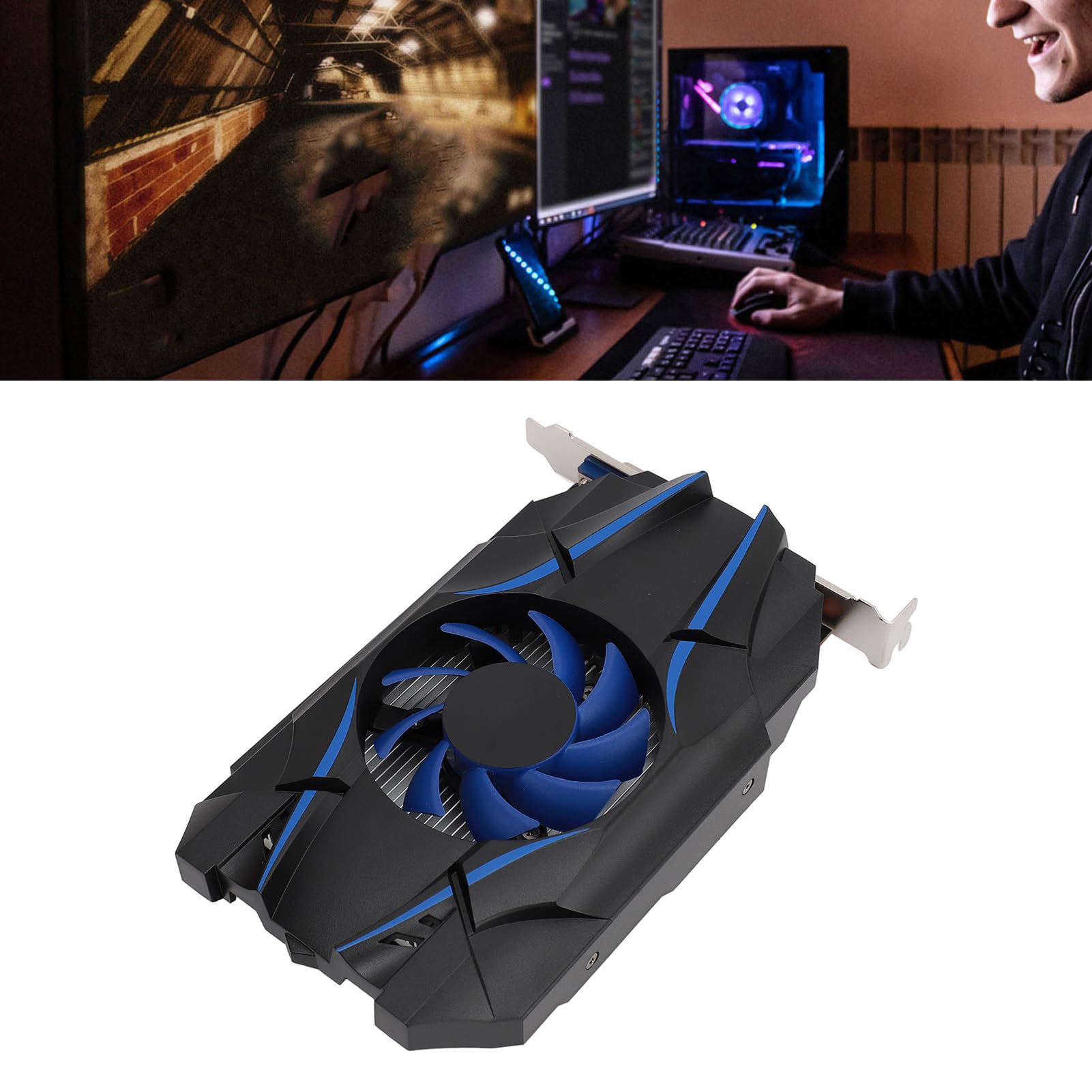 LICAEVEY Scheda Grafica GT1030 2GD5 2 GB GDDR5 64 Bit - Scheda Multimediale e per Giochi a Basso Profilo con Ventola di Raffreddamento Efficiente, Uscite PCIe 2.0, HDMI e VGA